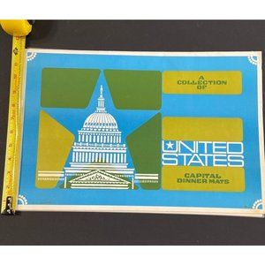 1960s Mid Century Modern A Collection of United States Capital Dinner Mats Rare